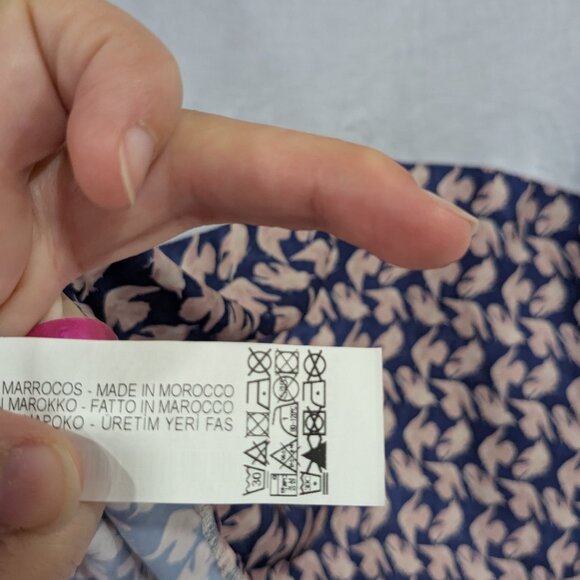 BNWT Zara Patchwork Silky Blouse Blue Pink Size Small - Picture 7 of 7